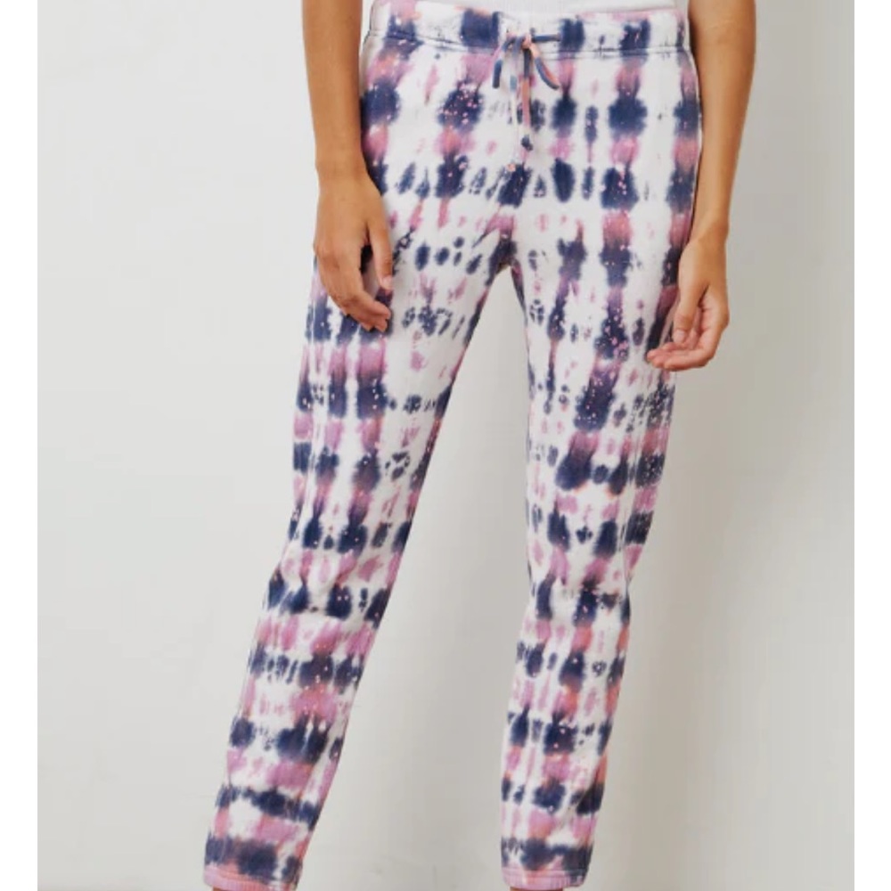 Velvet by Graham and Spencer- Hallie Tie Dye Fleece Sweatpants in Twilight
